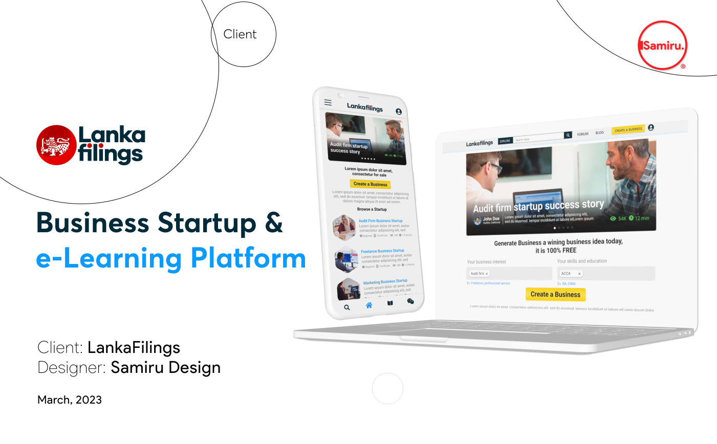 Business Startup & e-Learning Platform – App & Website UX Design